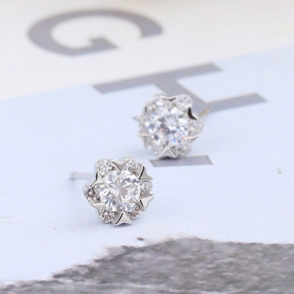 Genuine snowflake stud earrings ZBGJZB00139 - Picture 3 of 4